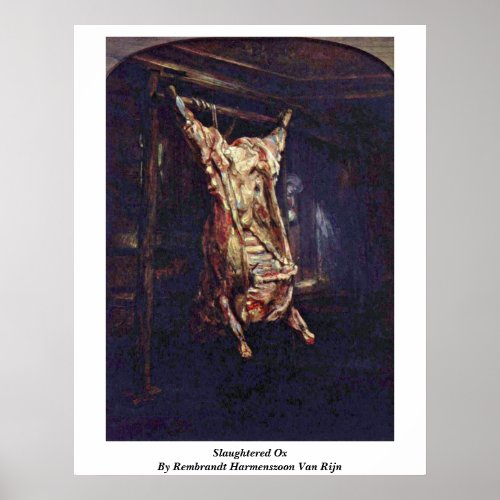 Slaughtered Ox By Rembrandt Harmenszoon Van Rijn Posters