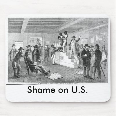 Slave Auction, Shame on U.S. Mouse Mats by politafro