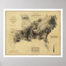 Slave Population Map 1861 Print
