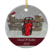 Sled and Fence Christmas Ornament ornament