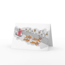 Sled Dog Race Holiday Greeting Card