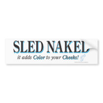 SLED-NAKED bumper stickers by snomotease SLED-NAKED bumper stickers