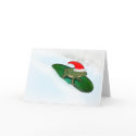 Sledding Cartoon Frog With Santa Hat cards by I_Love_Xmas Sledding Cartoon Frog With Santa Hat cards