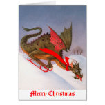 Sledding Dragon Christmas Cards