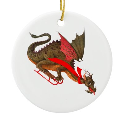 Sledding Dragon Ornament