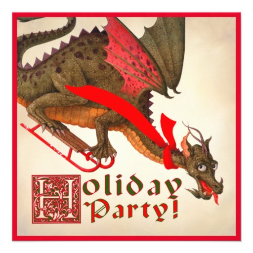 Sledding Dragon Personalized Invitation