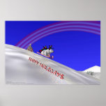 Sledding Elves Posters