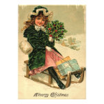 Sledding Flat Christmas Card Invitation