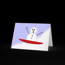 Sledding Snowman cards