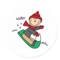 Sledding The Winter Snow Sticker by stick_figures Sledding The Winter Snow Sticker