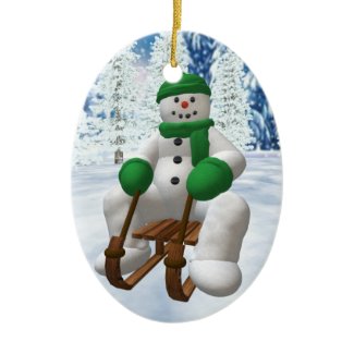 Sledding Snowman