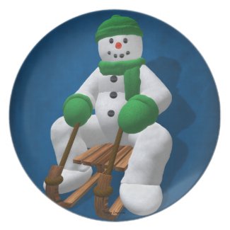 Sledding Snowman