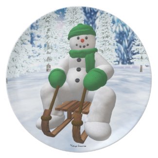Sledding Snowman