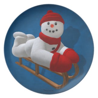 Sledding Snowman