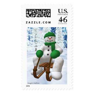 Sledding Snowman