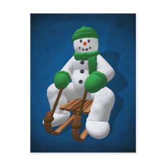 Sledding Snowman