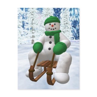 Sledding Snowman