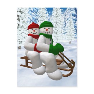 Sledding Snowmen