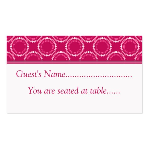 Sleek and Polished Wedding Place Cards, Pink Business Card (front side)