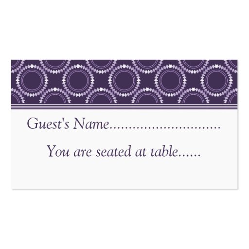 Sleek and Polished Wedding Place Cards, Purple Business Card Template (front side)