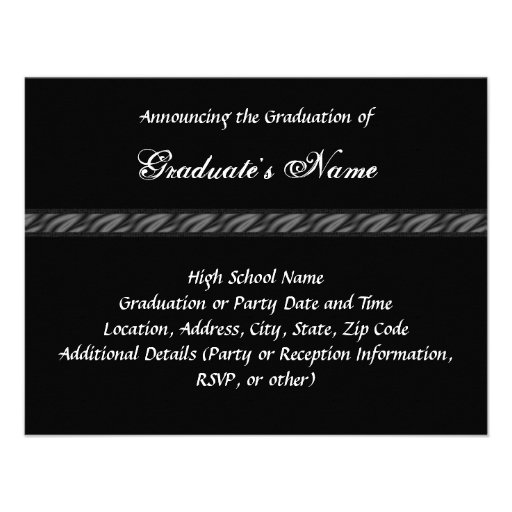 Sleek Black/Chrome Frame Graduation Announcement