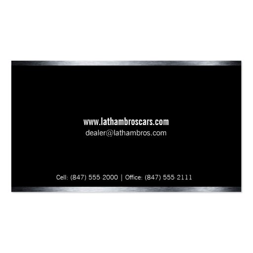 sleek black luxury car business car business card (back side)