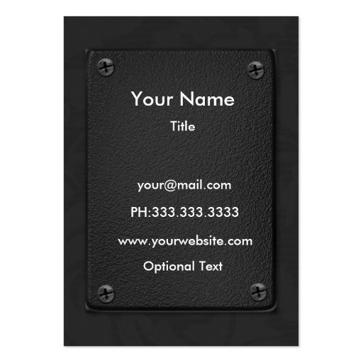 sleek black  metal Business Cards (back side)