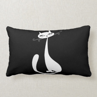 Sleek Cat Throw Pillow