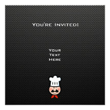 Sleek Chef Custom Invitations