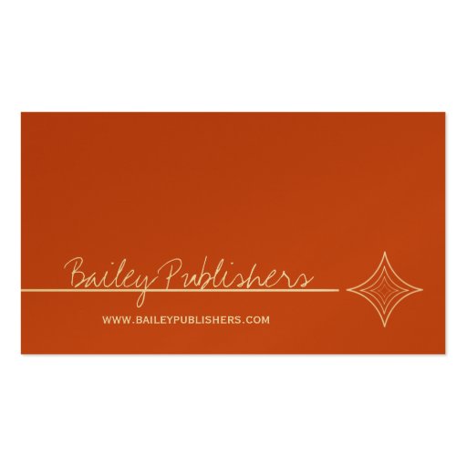 Sleek Diamond Business Card, Orange (front side)