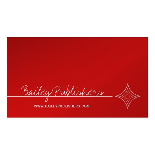 Sleek Diamond Business Card, Red (front side)
