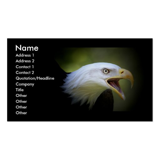 Sleek ebony business card with Eagle (front side)