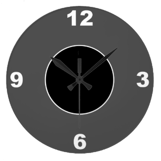 Sleek Gray and Black White Numbers Wall Clock