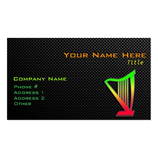 Sleek Harp Business Card Templates (front side)