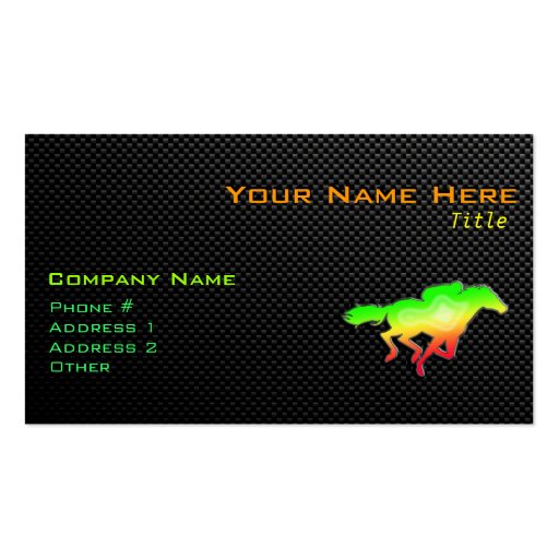 Sleek Horse Racing Business Cards (front side)