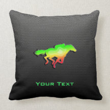 Sleek Horse Racing Pillow