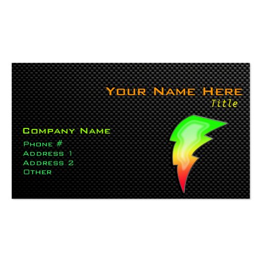 Sleek Lightning Bolt Business Card Templates (front side)