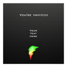 Sleek Lightning Bolt Invites