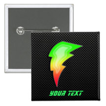 Sleek Lightning Bolt Pinback Buttons