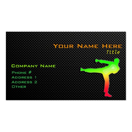Sleek Martial Arts Business Card Template (front side)