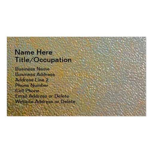 Sleek Modern Textured Metal Gold Silver Pitted Business Card Templates (front side)