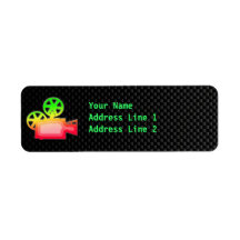 Sleek Movie Camera Return Address Labels
