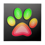 Sleek Paw Print Ceramic Tile