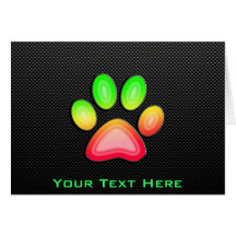 Sleek Paw Print Greeting Card