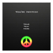 Sleek Peace Sign Custom Invitation