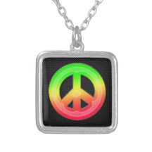 Sleek Peace Sign Custom Necklace