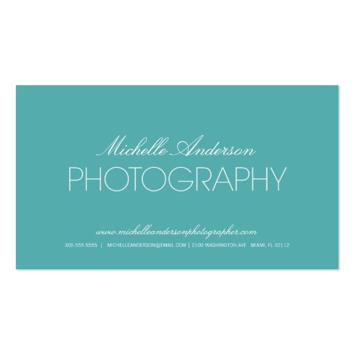 SLEEK PHOTOGRAPHER | PHOTOGRAPHY BUSINESS CARD (front side)