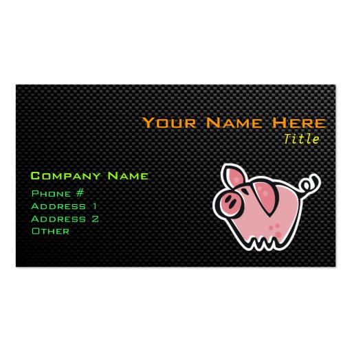 Sleek Pig Business Card Template (front side)