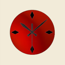 sleek retro modern red satin wall clock wall clocks