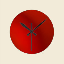 sleek retro modern red satin wall clock wall clocks